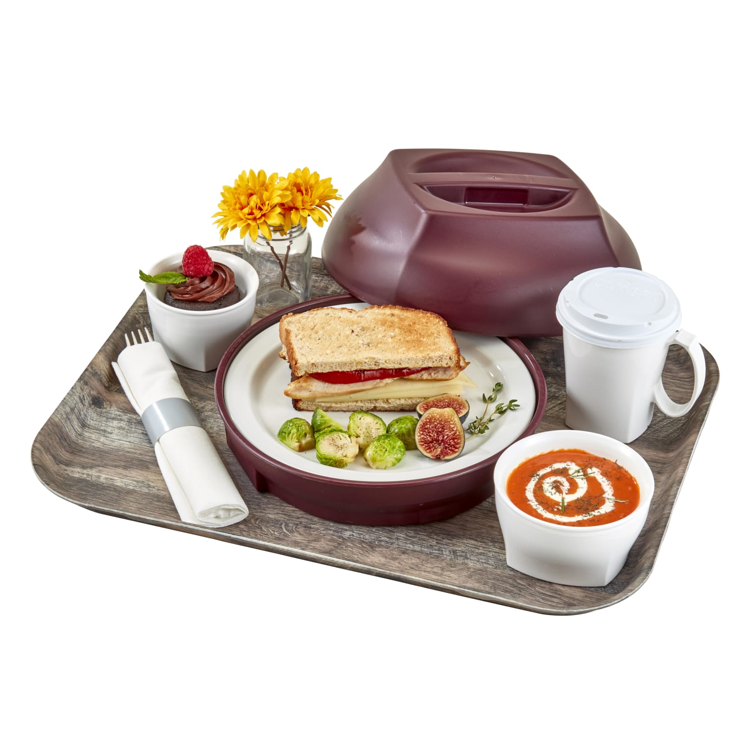 Cambro Rectangular Decor Series Camtrays, 7/8in x 14-1/16in, Dark Oak, Set Of 12 Trays - Image 5