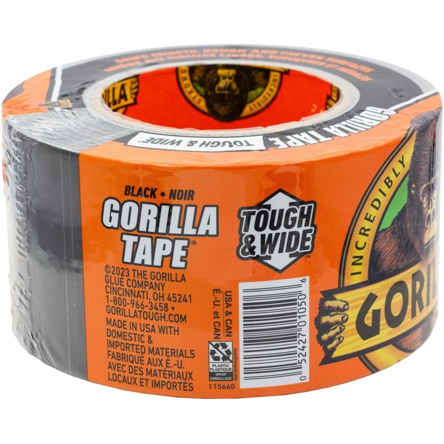 Gorilla Tough & Wide Tape - 25 yd Length x 2.88in Width - Black - 1 Roll - Image 4