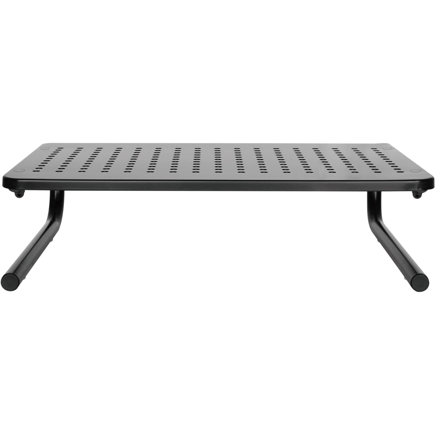 Lorell Monitor/Laptop Stand - 20 lb Load Capacity - 5.50in Height x 14.50in Depth - Desktop - Steel - Black - For Monitor, Notebook - Ventilated, Rubber Pad, Non-skid - Image 3