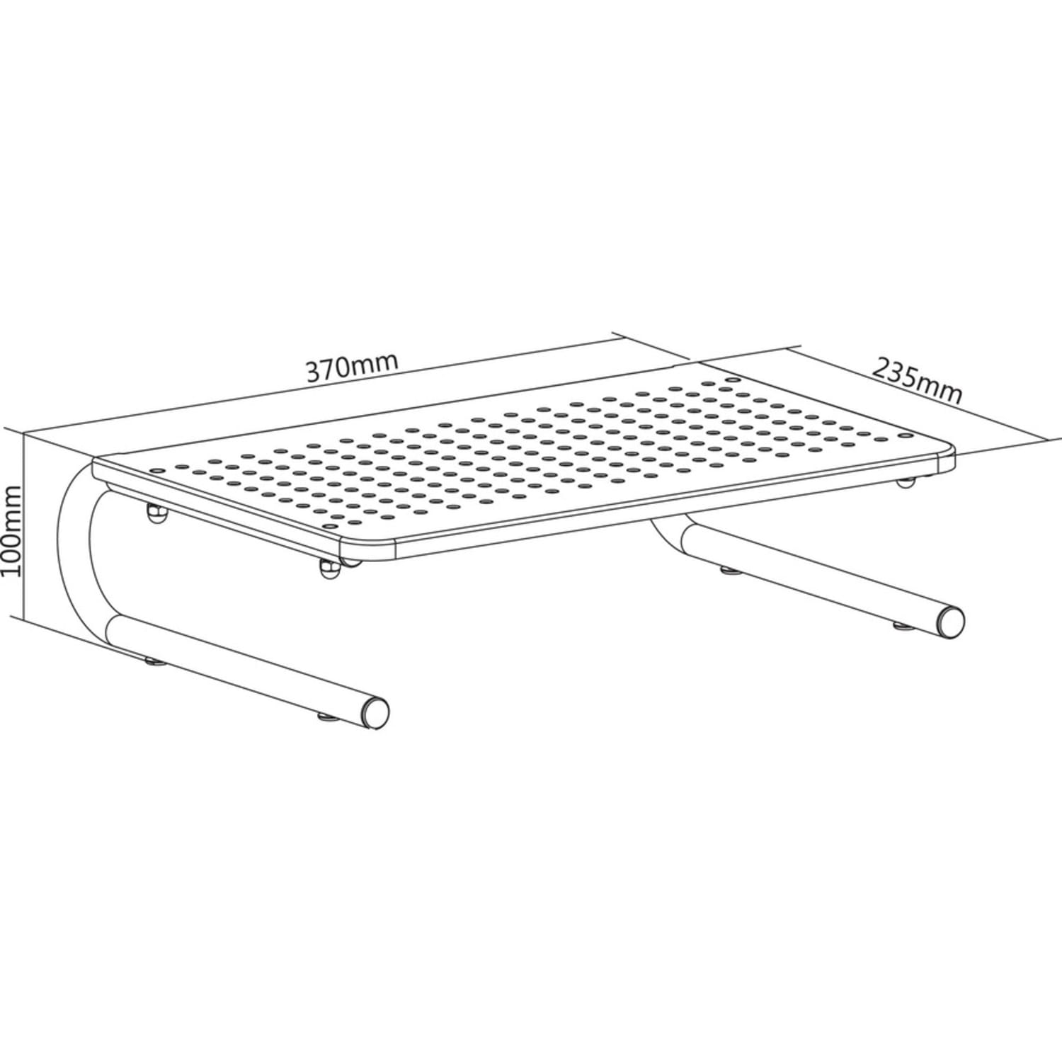 Lorell Monitor/Laptop Stand - 20 lb Load Capacity - 5.50in Height x 14.50in Depth - Desktop - Steel - Black - For Monitor, Notebook - Ventilated, Rubber Pad, Non-skid - Image 5