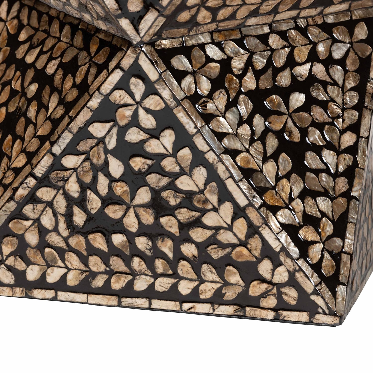 Baxton Studio Feronia Modern Bohemian Mother Of Pearl Square End Table, 18-1/8inH x 13-13/16inW x 13-13/16inD, Black/Bronze - Image 4