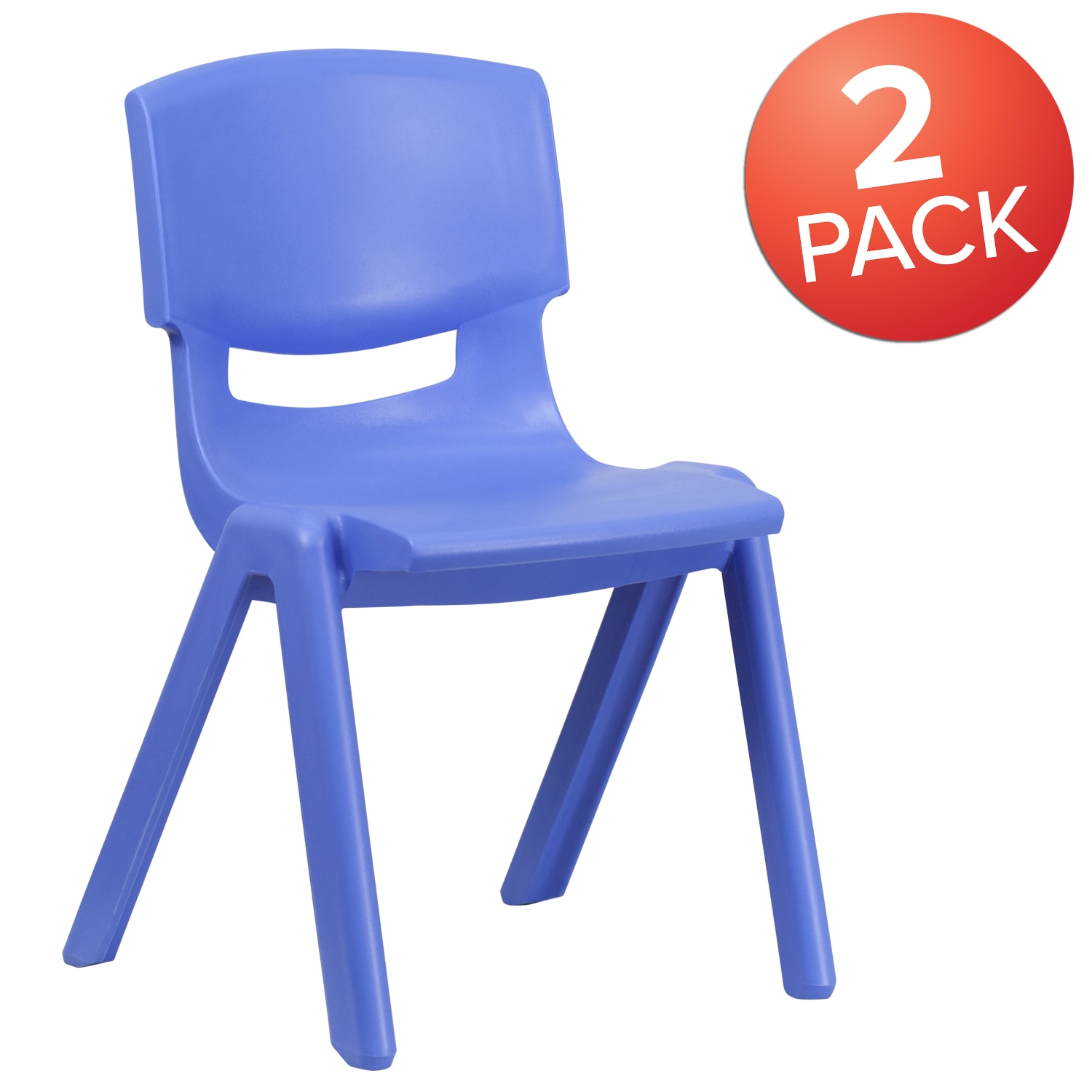 Flash Furniture Plastic Stackable School Chairs With 15 12in Seat Height Blue Set Of 2 Chairs PopularChairscom