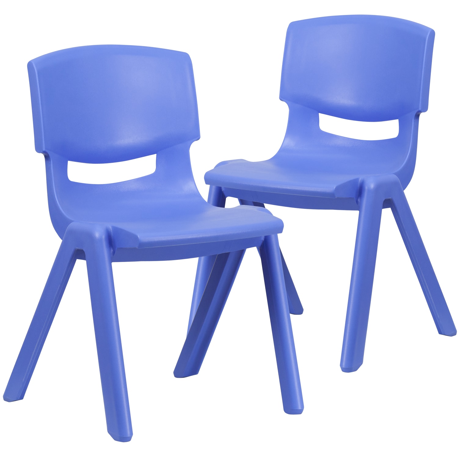 Flash Furniture Plastic Stackable School Chairs With 15-1/2in Seat Height, Blue, Set Of 2 Chairs - Image 4