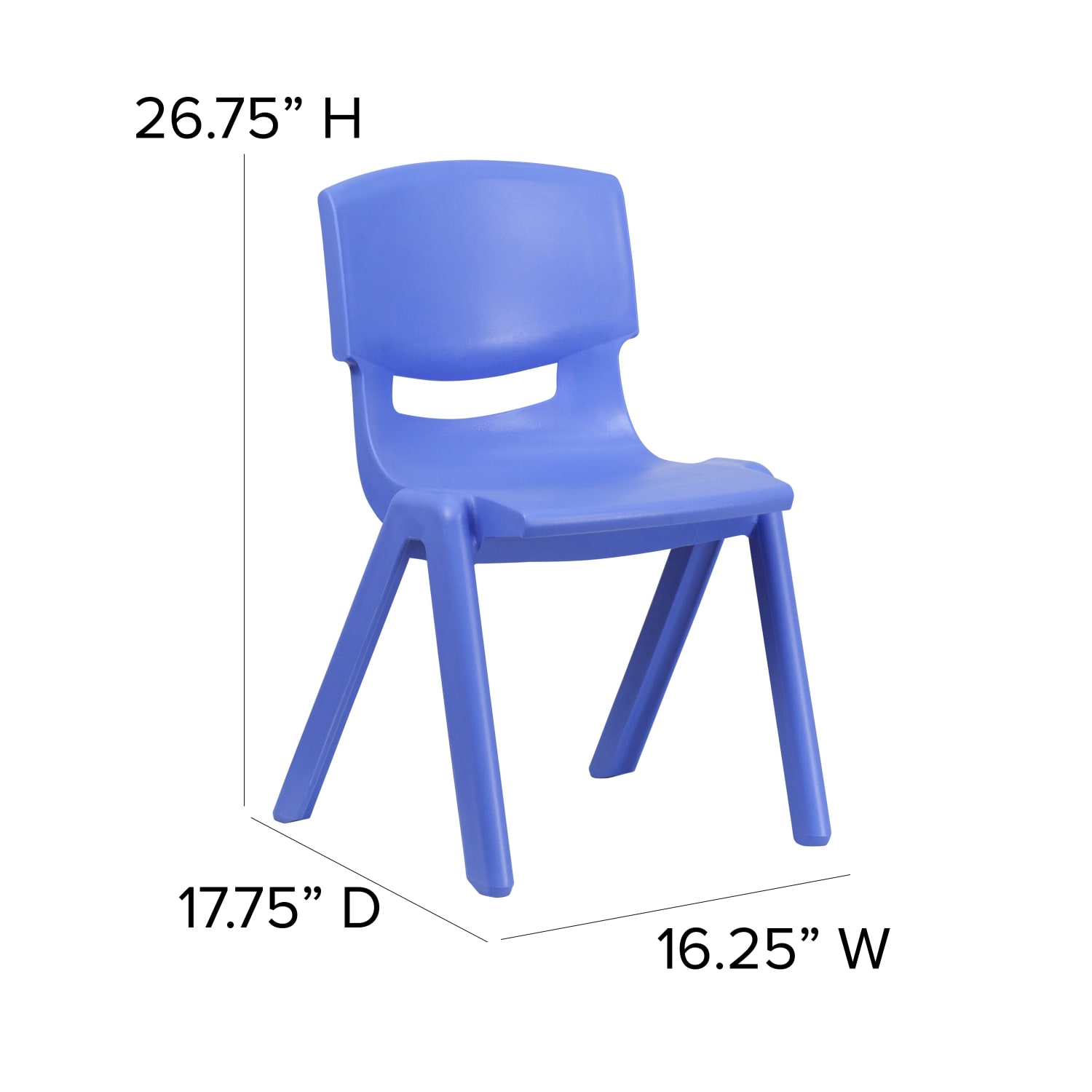 Flash Furniture Plastic Stackable School Chairs With 15 12in Seat Height Blue Set Of 2 Chairs PopularChairscom