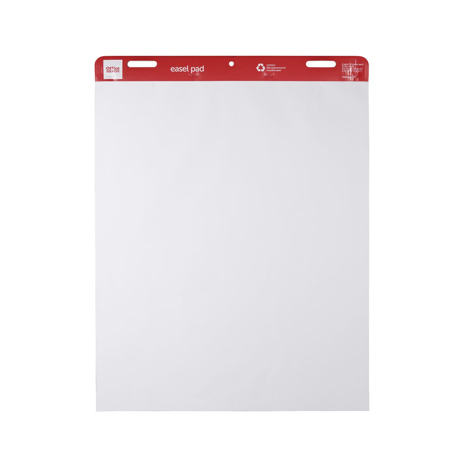 Office Depot Brand Easel Pads, 27in x 34in, 50 Sheets, 30% Recycled, White, Pack Of 2 - Image 3