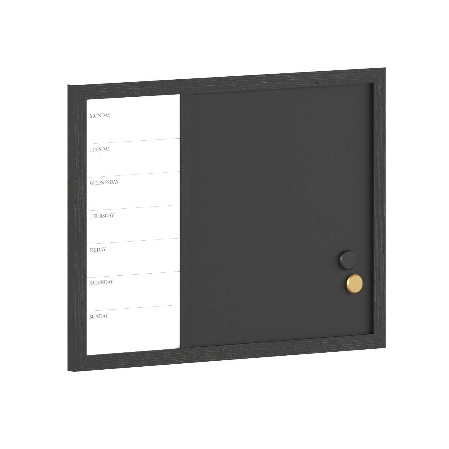 Martha Stewart Everette Magnetic Weekly Calendar Dry-Erase/Chalk Board, 18in x 24in, Black Woodgrain - Image 3