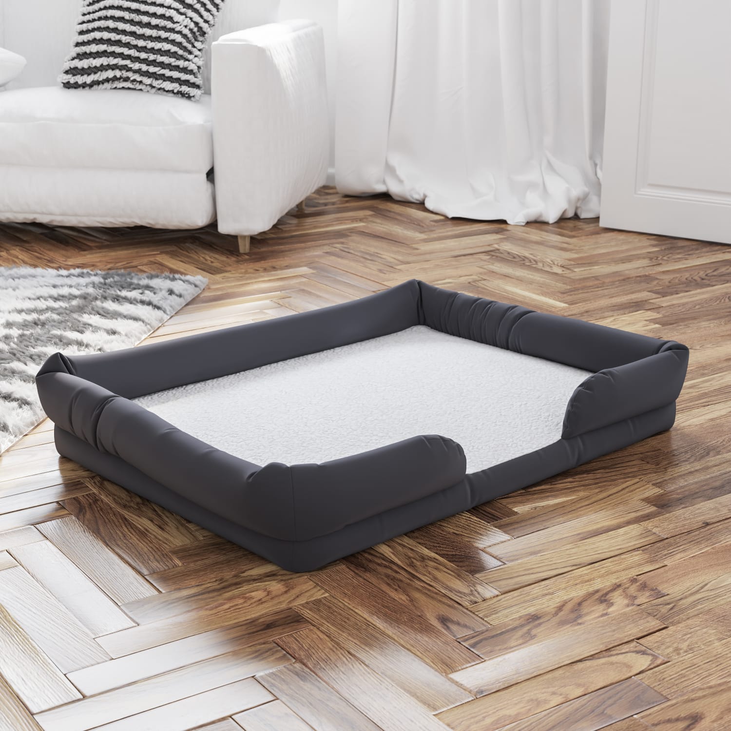 Flash Furniture Orthopedic Memory Foam Dog Bed, Large, 34inL x 44inW x 7inH, Gray - Image 3