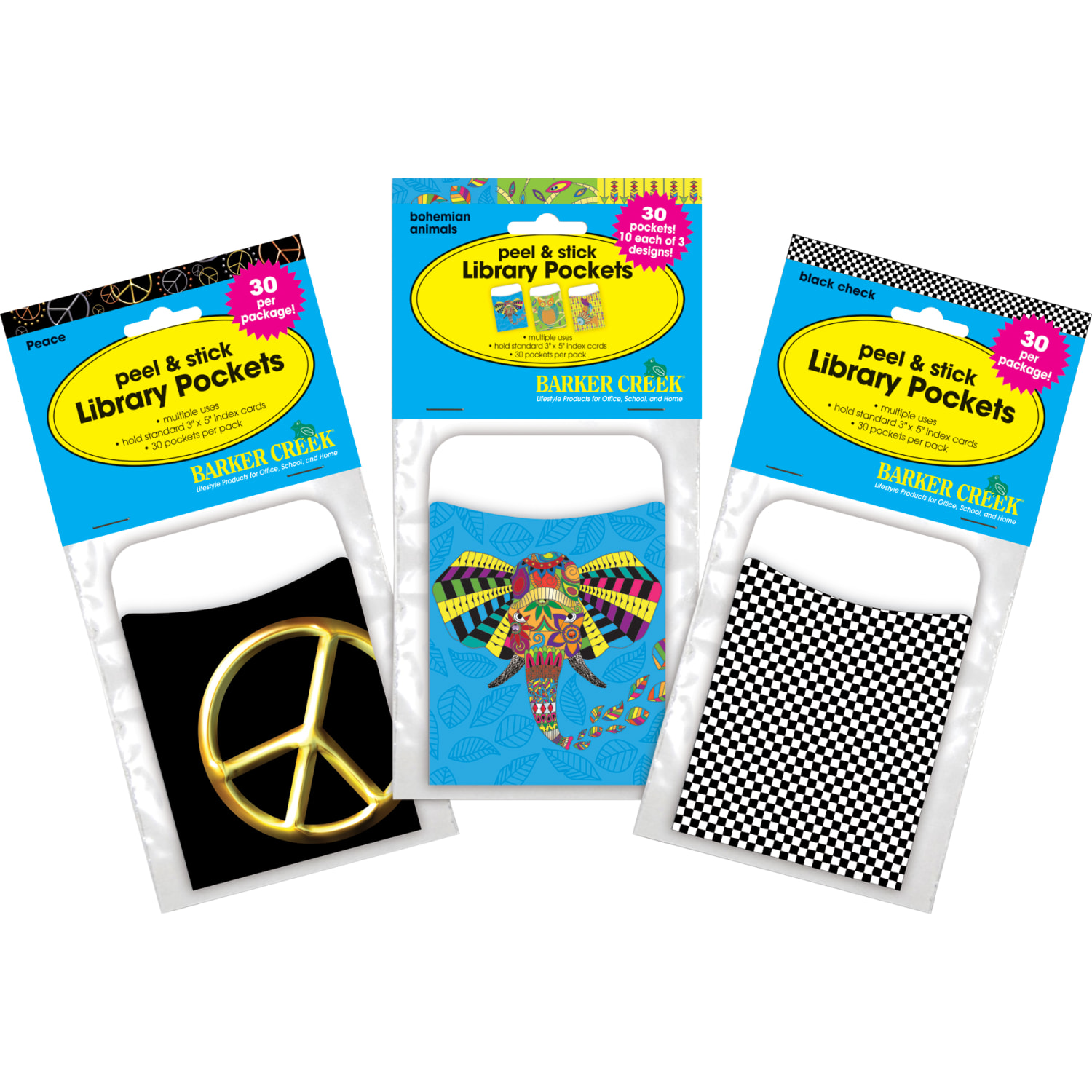 Barker Creek Peel & Stick Library Pockets, 3-1/2in x 5-1/8in, Boho, Set Of 90 Pockets - Image 6