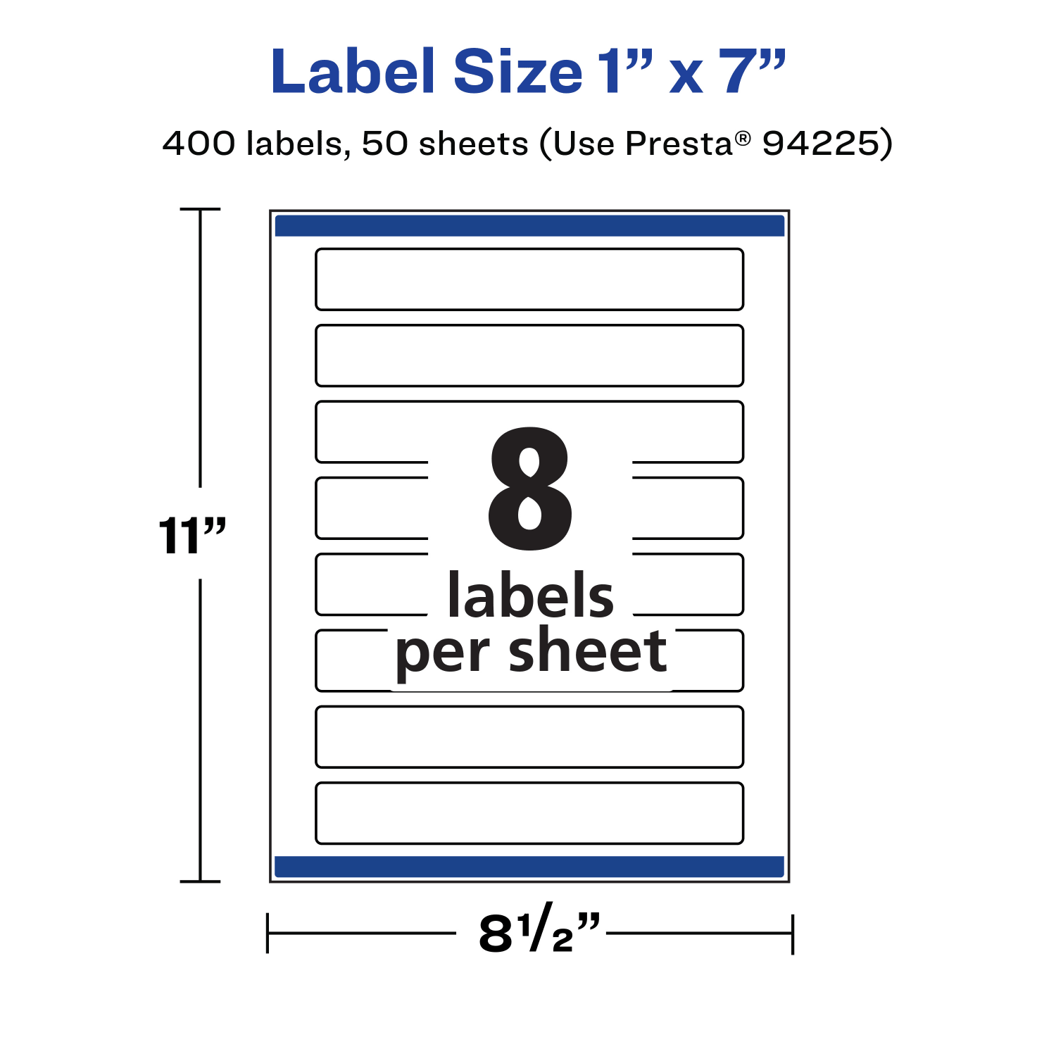 Avery Removable Labels With Sure Feed, 94225-RMP50, Rectangle, 1in x 7in, White, Pack Of 400 Labels - Image 6