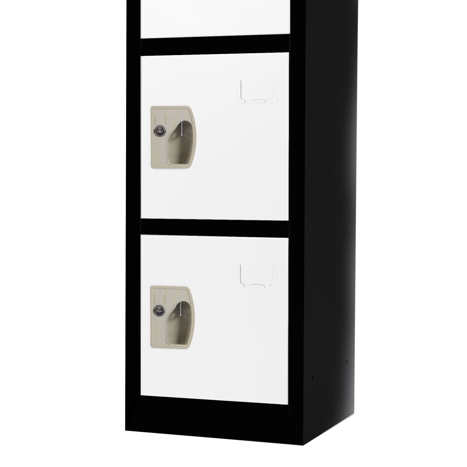 Alpine 6-Tier Steel Locker, 72inH x 12inW x 12inD, Black/White - Image 6