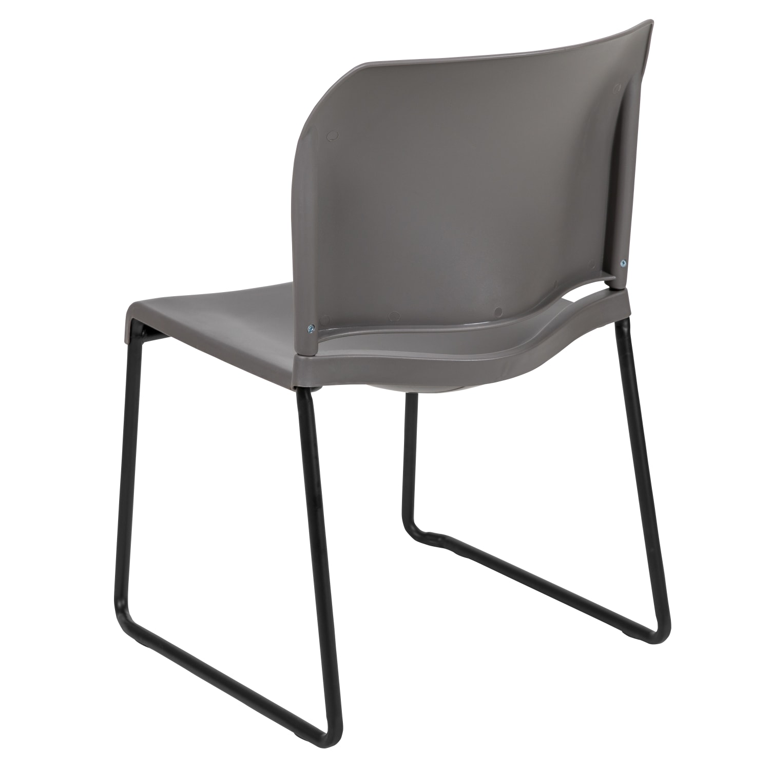 Flash Furniture HERCULES Full-Back Contoured Stacking Chair With Sled Base, Gray/Black - Image 9