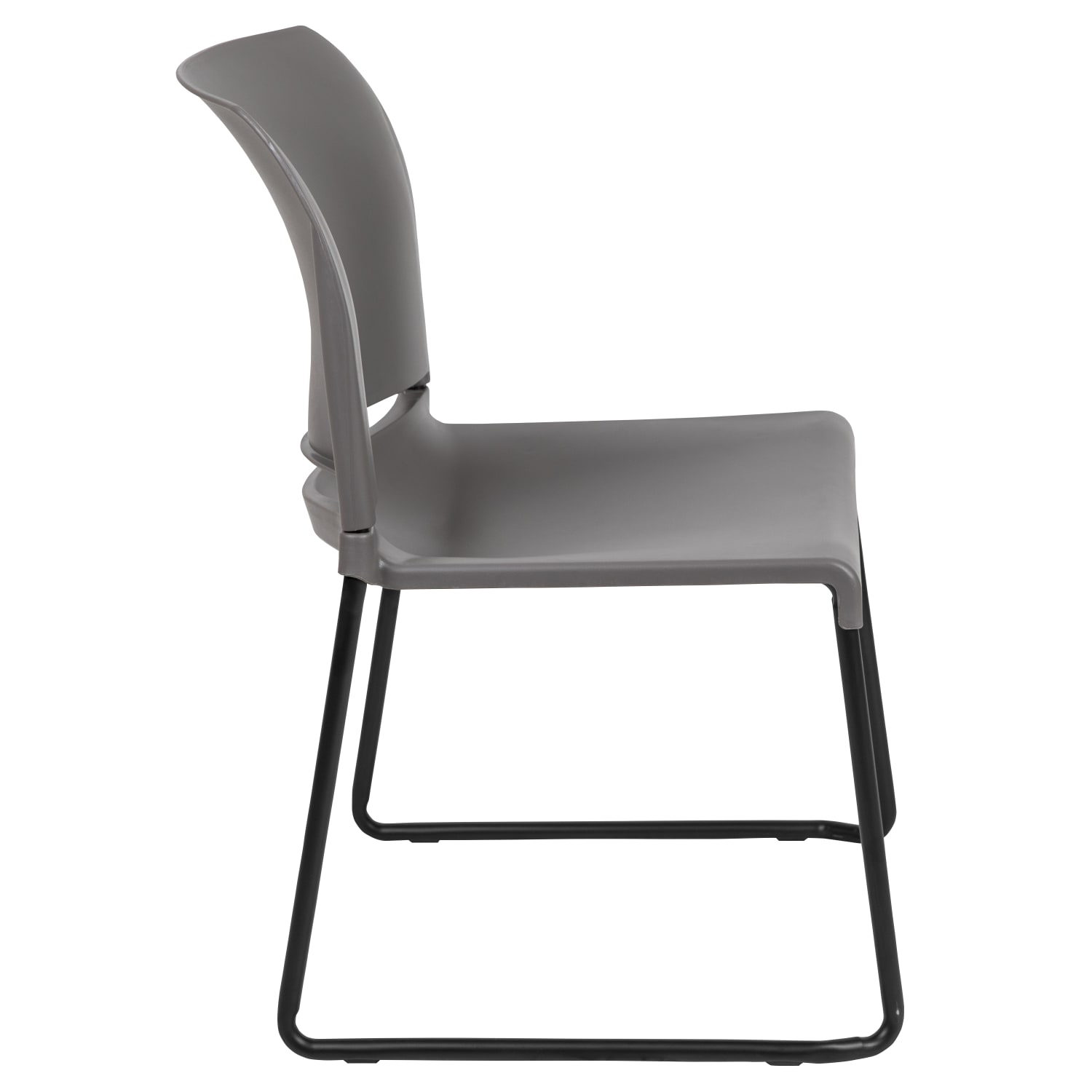 Flash Furniture HERCULES Full-Back Contoured Stacking Chair With Sled Base, Gray/Black - Image 10