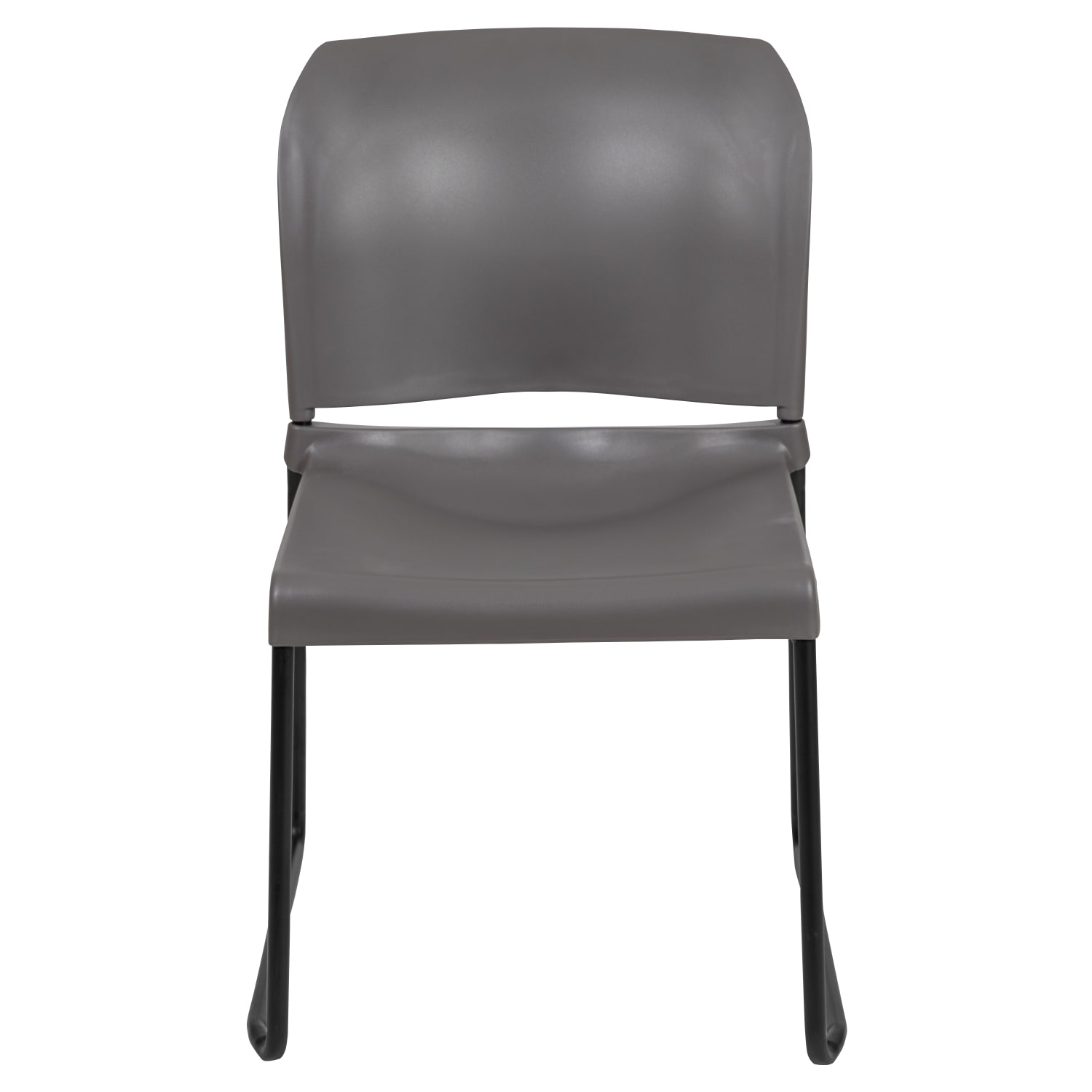 Flash Furniture HERCULES Full-Back Contoured Stacking Chair With Sled Base, Gray/Black - Image 11