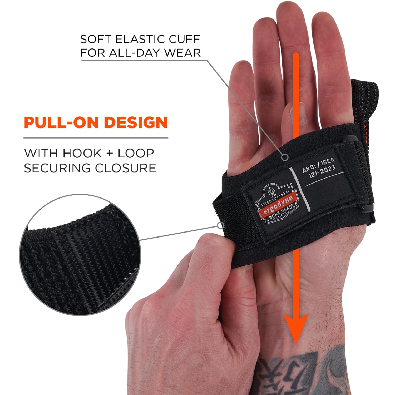 Ergodyne Squids 3122 Pull-On Wrist Tool Lanyard, 7in, Black - Image 6