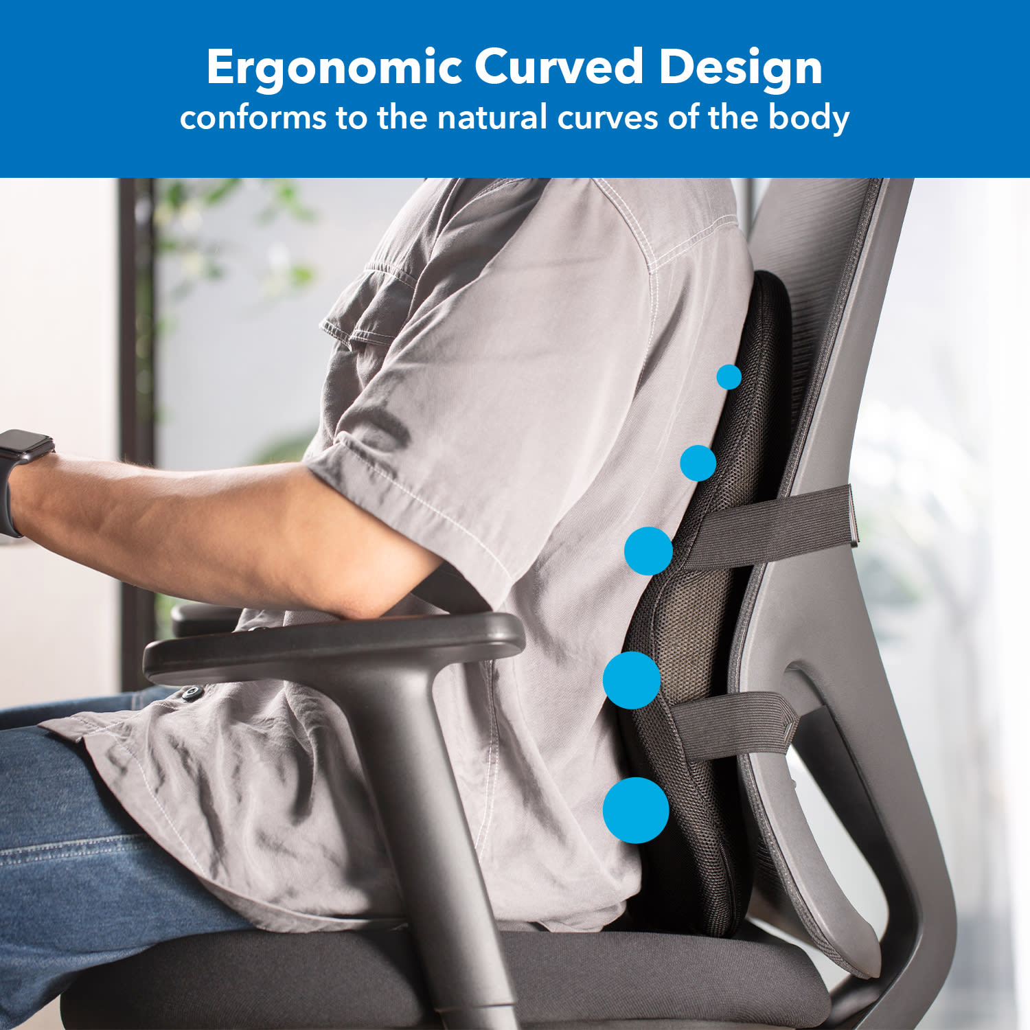 Mount It Ergo Collection Lumbar Support 18 12inH x 15 34inW x 4 316inD Black PopularChairscom