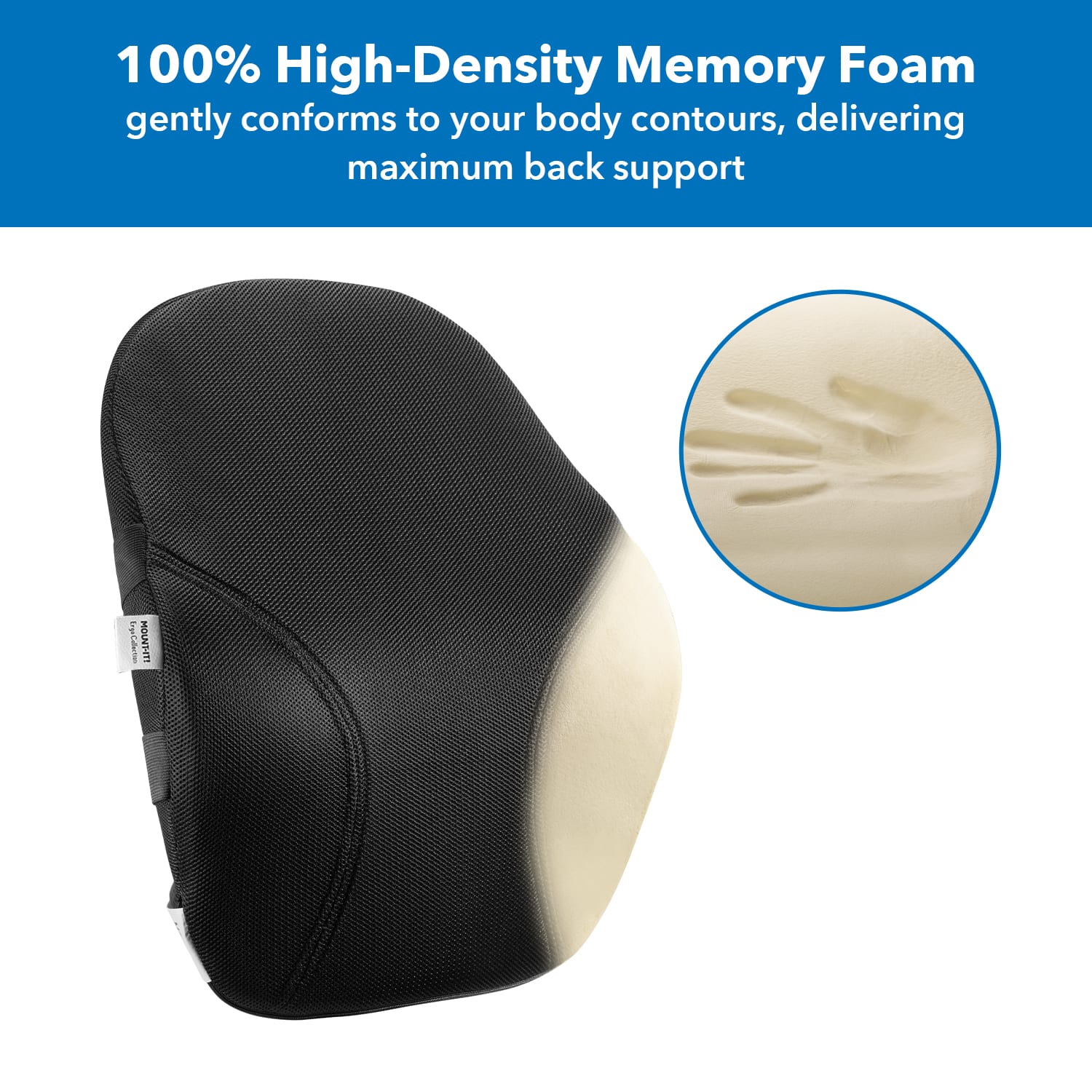 Mount-It! Ergo Collection Lumbar Support, 18-1/2inH x 15-3/4inW x 4-3/16inD, Black - Image 4