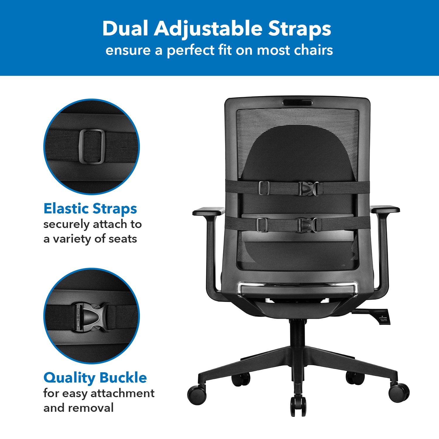 Mount It Ergo Collection Lumbar Support 18 12inH x 15 34inW x 4 316inD Black PopularChairscom