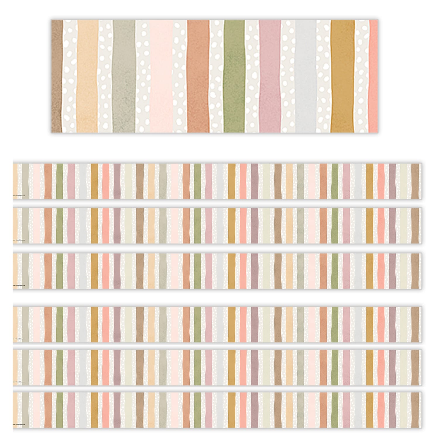 Teacher Created Resources Straight Border Trim, Terrazzo Tones Stripes, 35ft Per Pack, Set Of 6 Packs