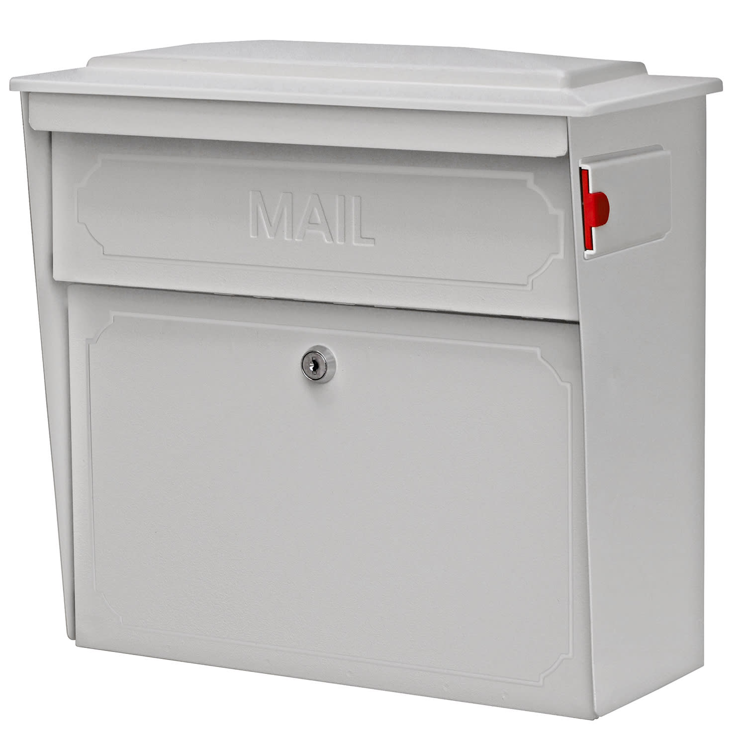Mail Boss Townhouse Wall Mount Locking Mailbox, 16inH x 15 3/4inW x 7 1/2inD, White