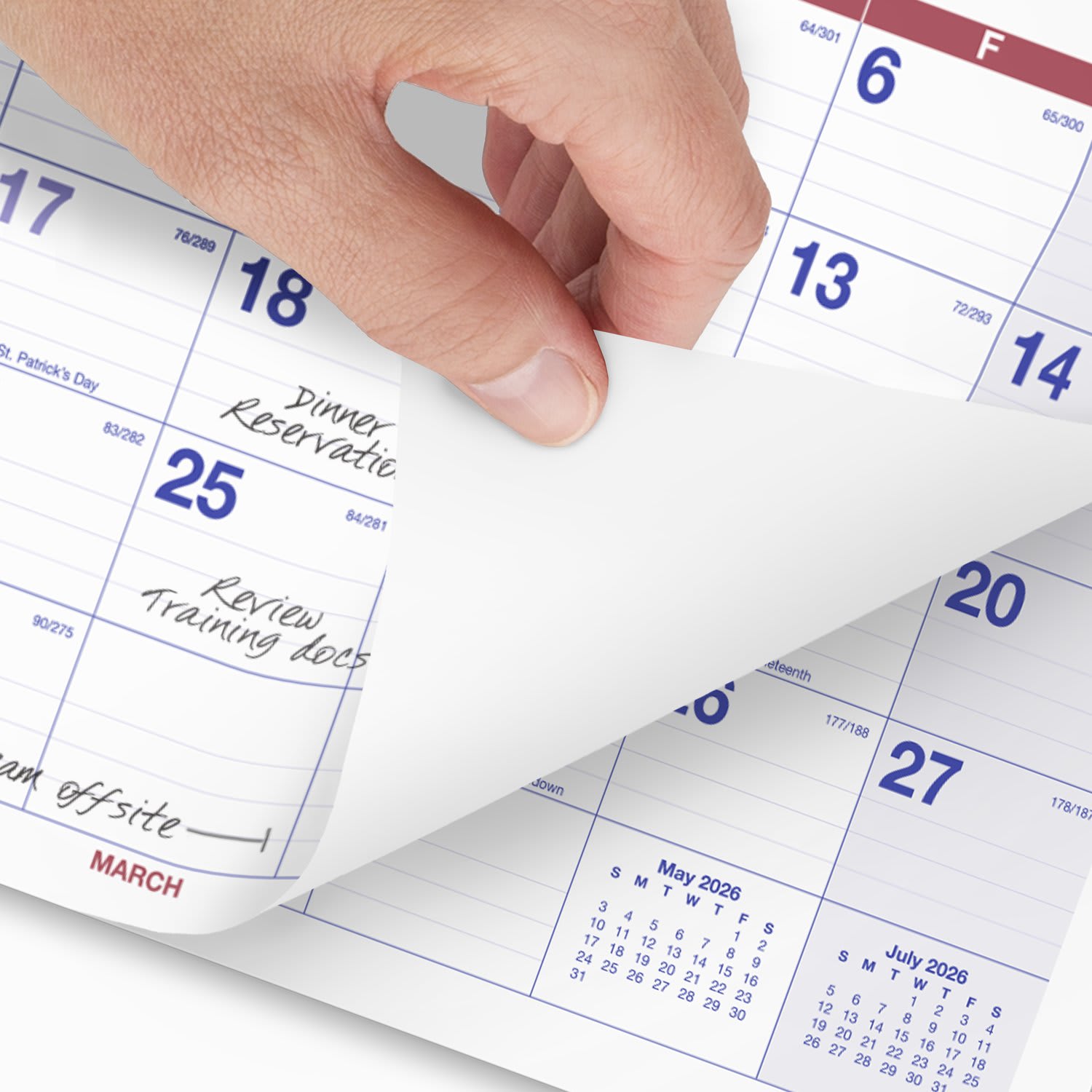 AT-A-GLANCE 2026 Move-A-Page Three Month Wall Calendar, Large, 12in x 27in - Image 3