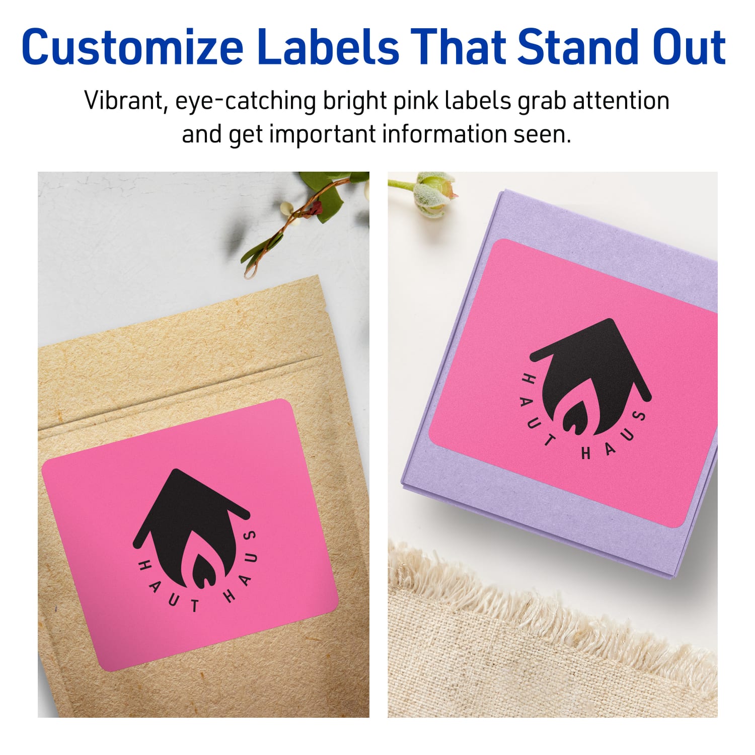 Avery Printable Labels With Sure Feed Technology, 94256-BPP20, Rectangle, 5in x 3-1/2in, Matte Bright Pink, Pack of 80 - Image 4
