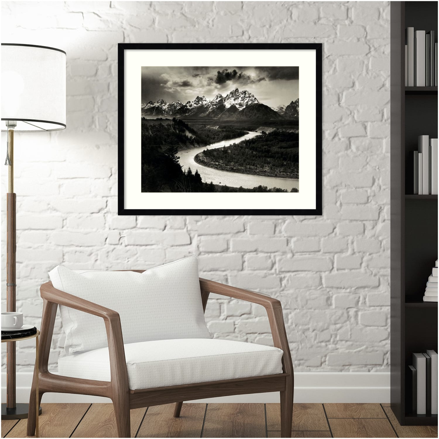 Amanti Art The Tetons And The Snake River Grand Teton National Park Wyoming 1942 by Ansel Adams Wood Framed Wall Art Print, 27inW x 23inH, Black - Image 3