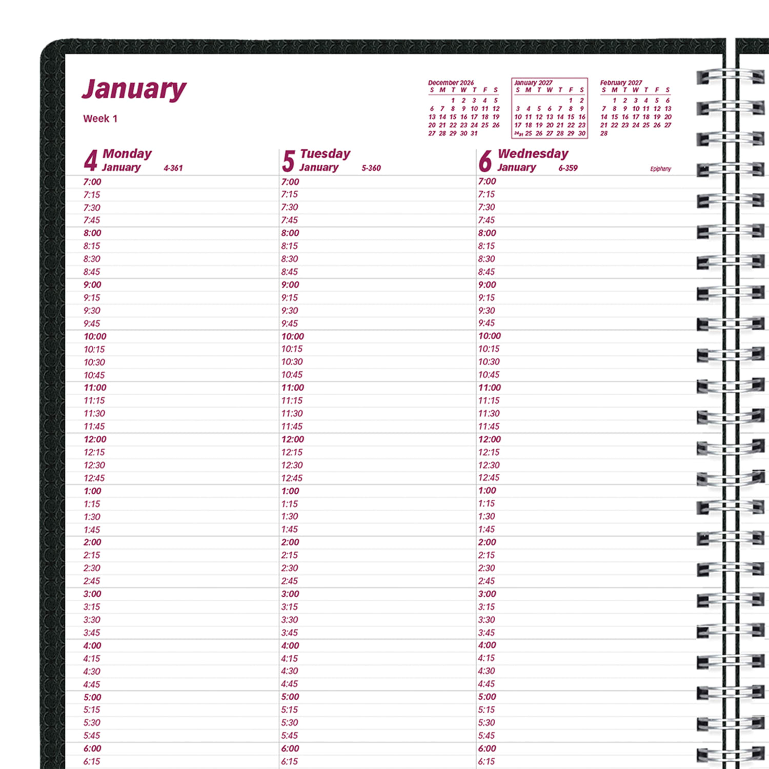 2027 Brownline DuraFlex Weekly Appointment Planner, 11in x 8-1/2in, 100% Recycled, Black, January To December, CB950V.BLK, Total Qty 1 - Image 6