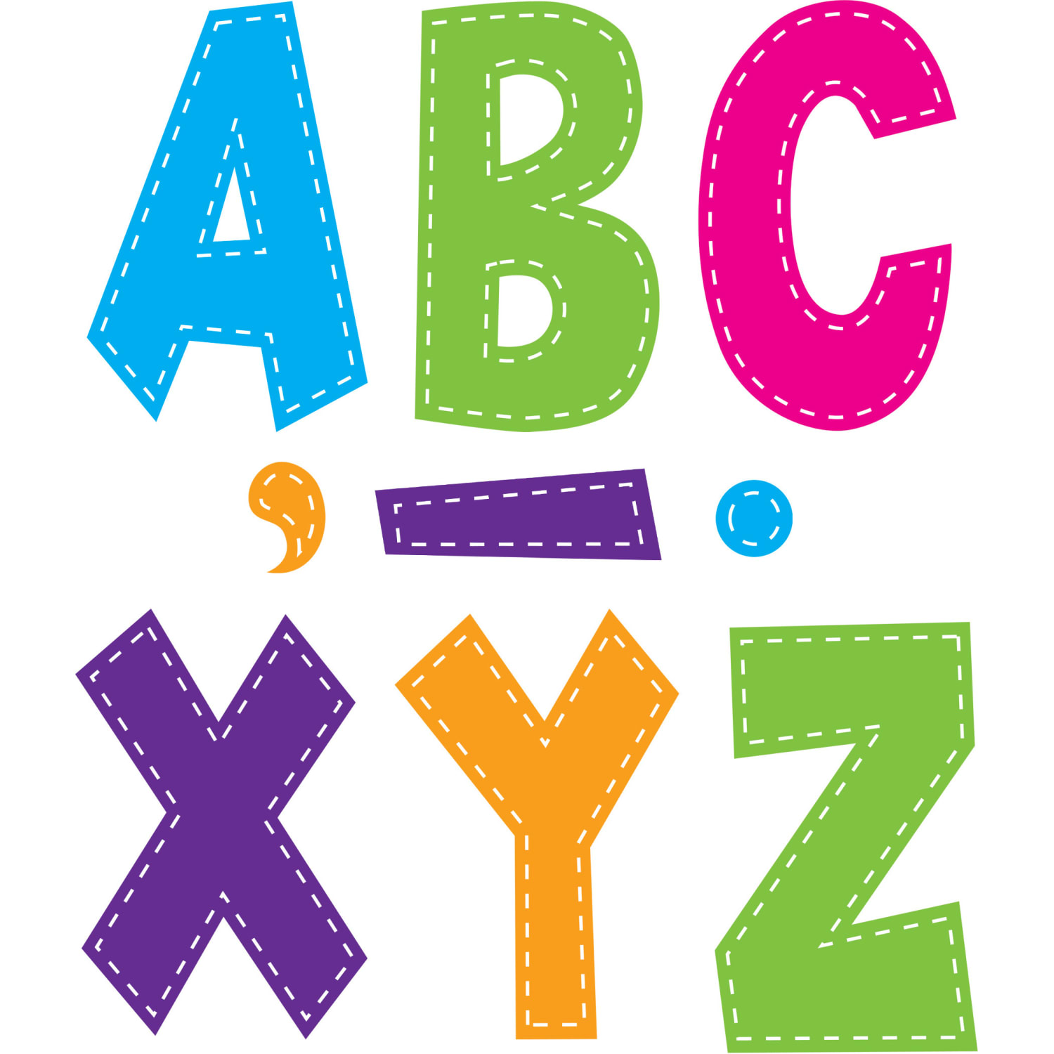 Teacher Created Resources Letters, 7in, Multi Bright Stitch Fun Font, 120 Pieces Per Pack, Set Of 3 Packs - Image 3