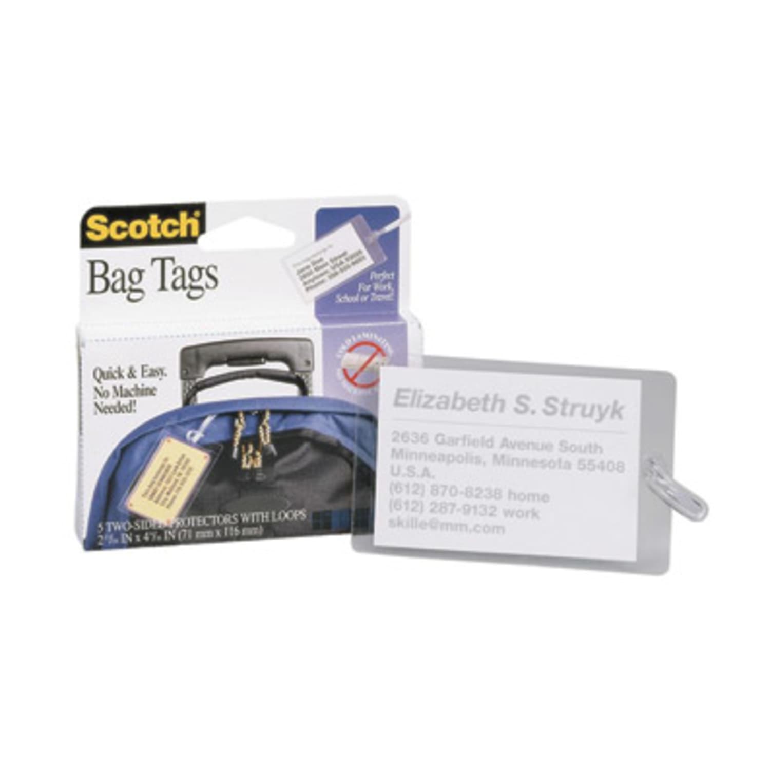 Scotch Front & Back Self-Seal Laminating Pouches With Loops, Glossy, 2.70in x 4.50in, 12.50 mil Thick, Clear, Pack Of 5 - Image 3