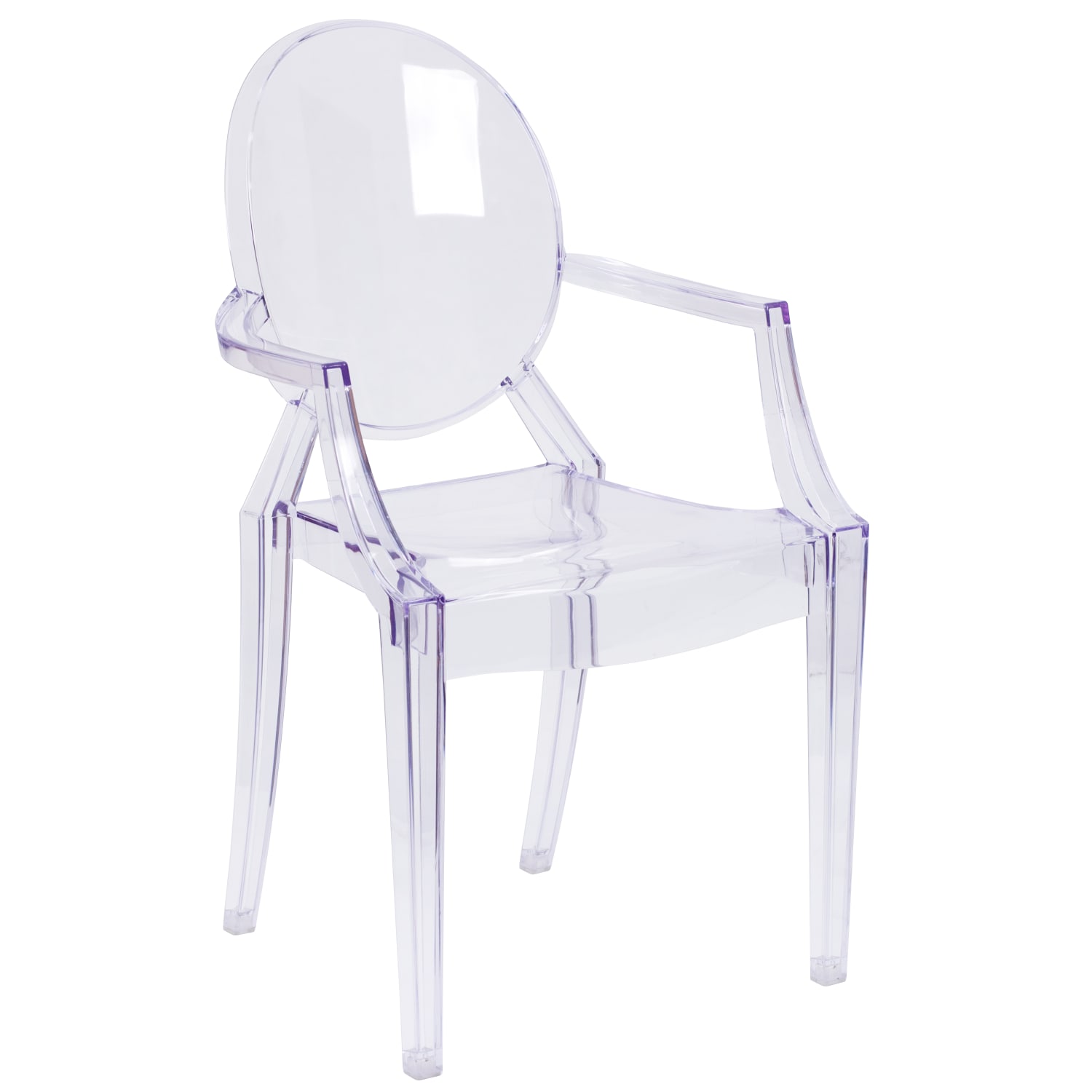 Flash Furniture Oval Back Ghost Chair, Clear - Image 3