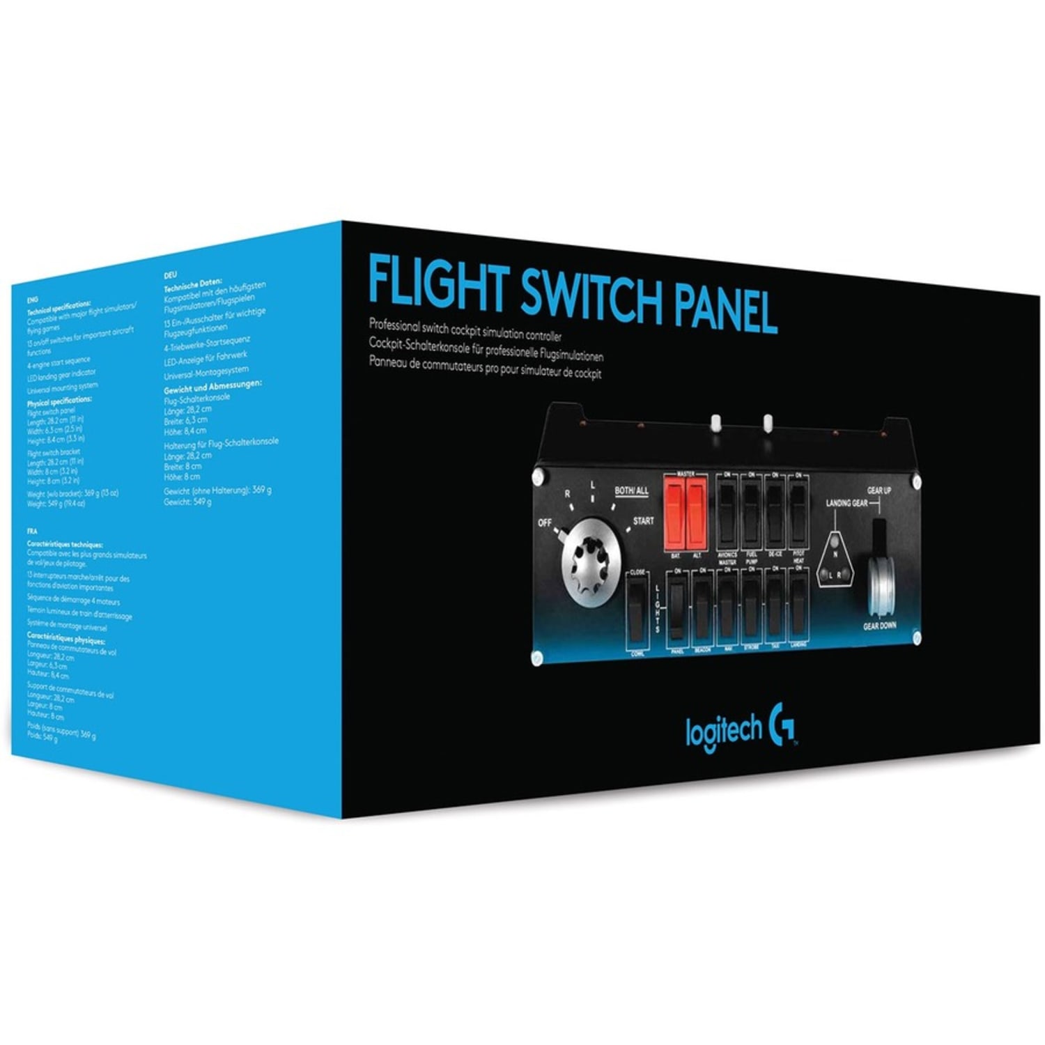Logitech G Flight Switch Panel Professional Simulation Switch Controller - Cable - USB - PC - White - Image 5