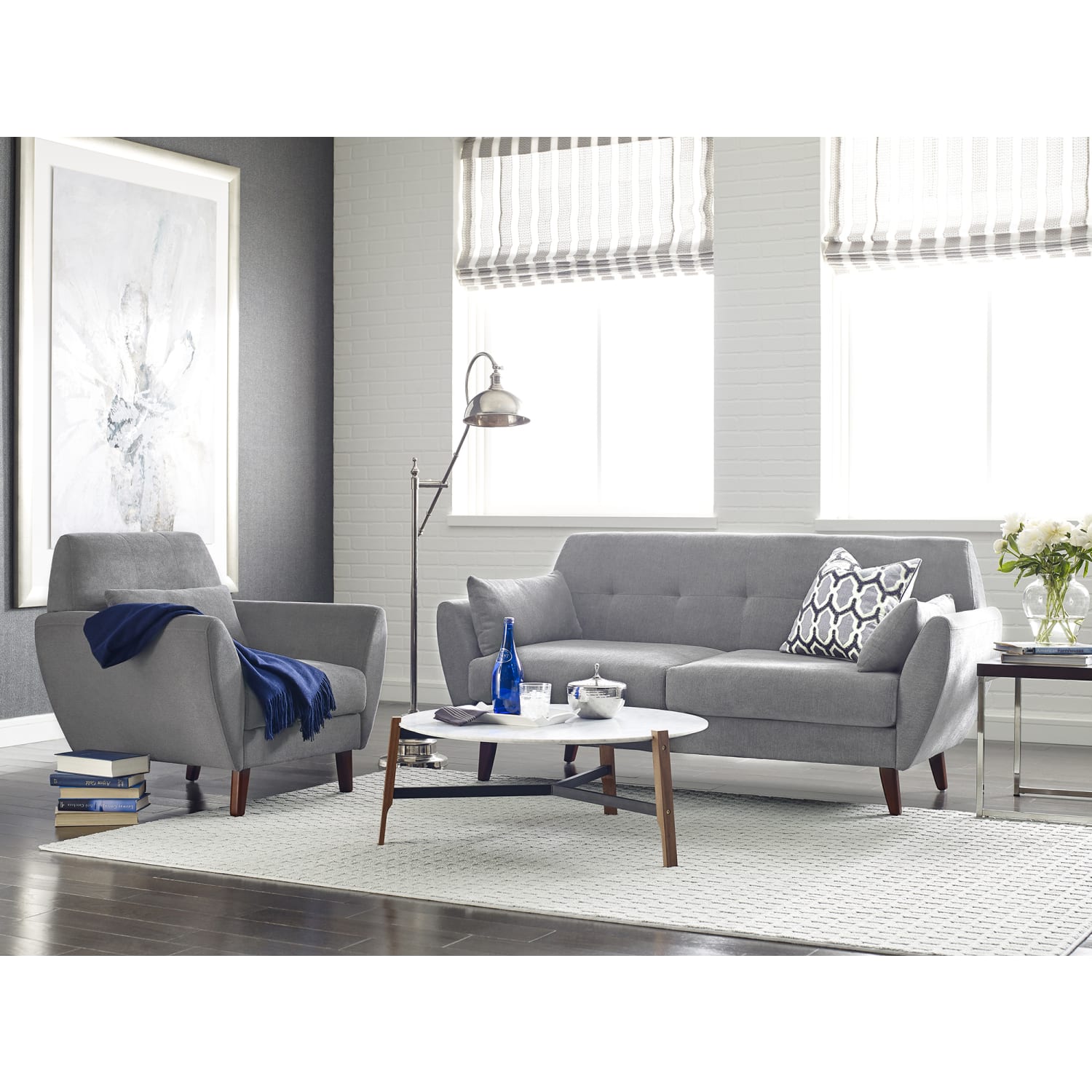 Serta Artesia Collection Arm Chair Smoke GrayChestnut PopularChairscom
