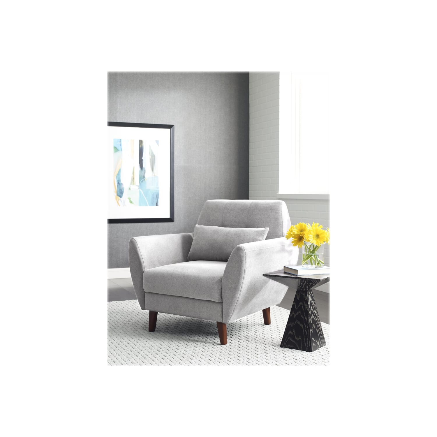 Serta Artesia Collection Arm Chair, Smoke Gray/Chestnut - Image 11