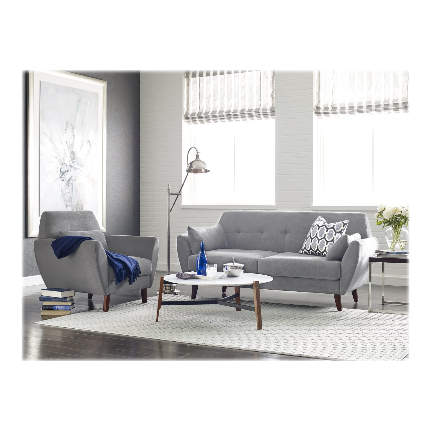 Serta Artesia Collection Arm Chair, Smoke Gray/Chestnut - Image 12