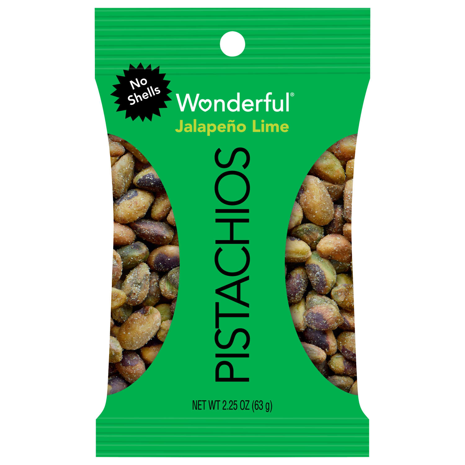 Wonderful No Shells Pistachios, JalapeÒo Lime , 2.25 Oz, Pack Of 8 Bags - Image 3