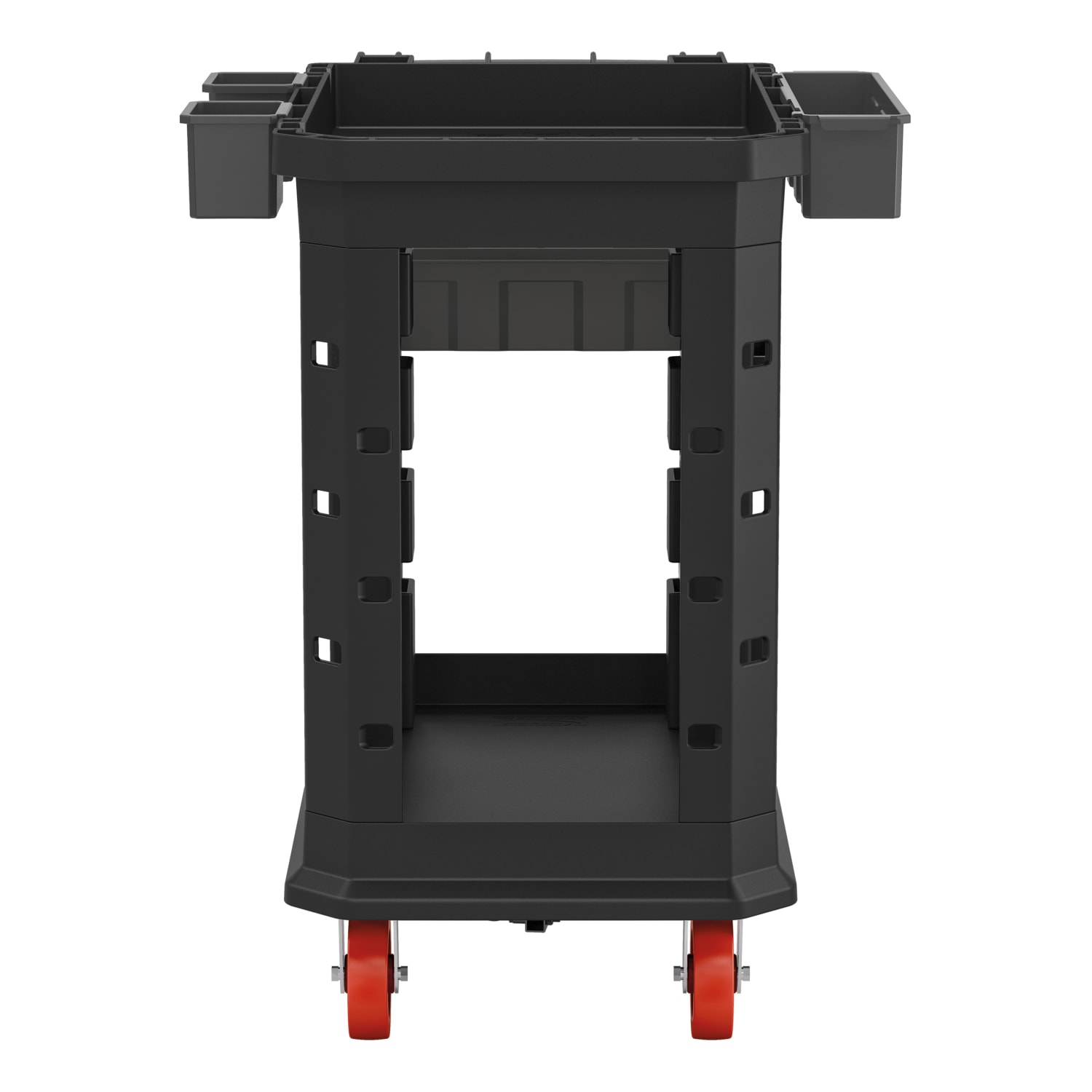 Suncast Commercial Heavy-Duty Plus 2-Shelf Utility Cart, 34-13/16inH x 19-1/2inW x 41-3/4inD, Gray - Image 3
