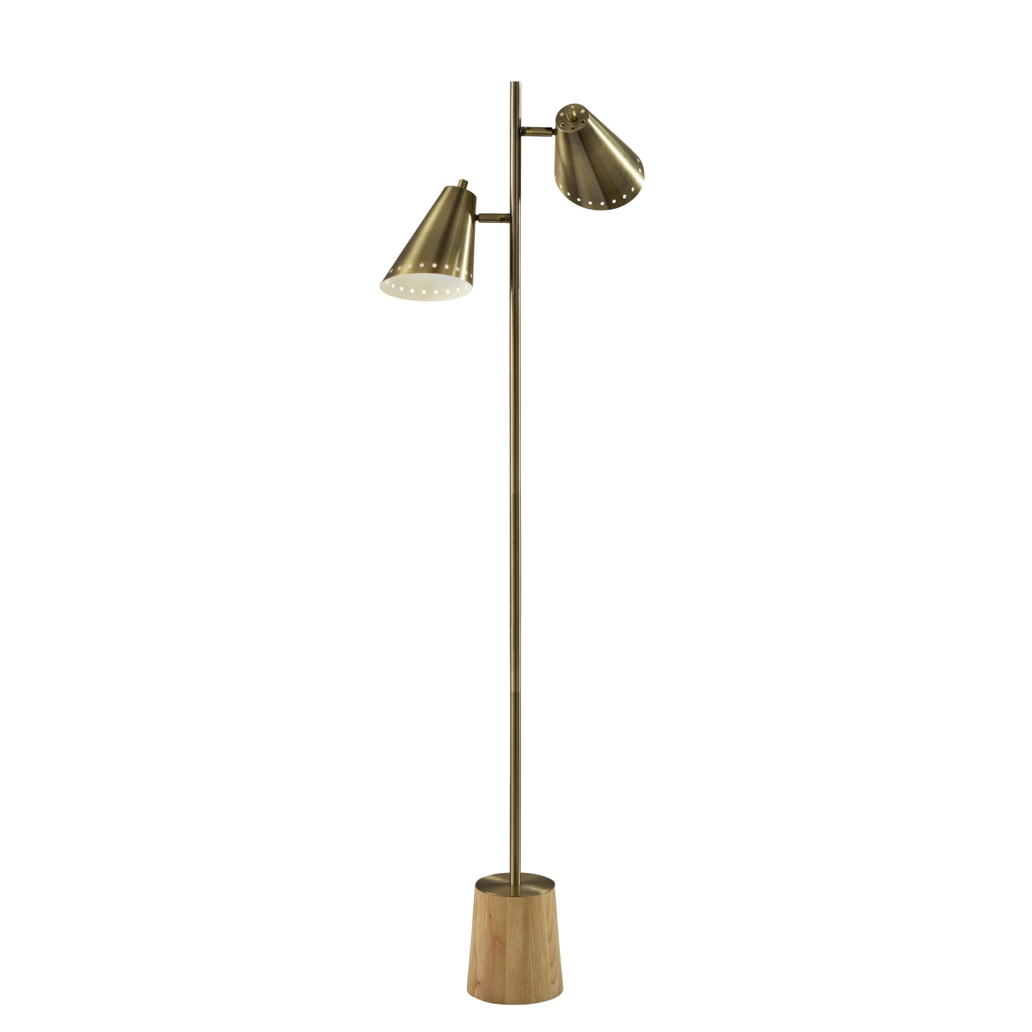 Adesso Josephine Floor Lamp, Antique Brass