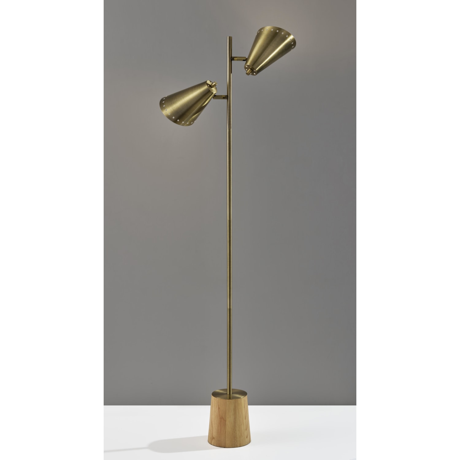 Adesso Josephine Floor Lamp, Antique Brass - Image 3
