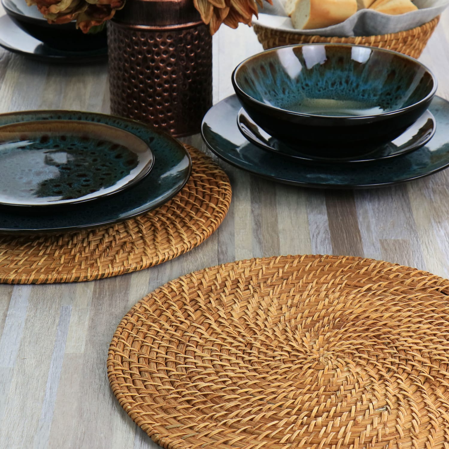 Martha Stewart Woven Placemat, 14in, Brown - Image 4