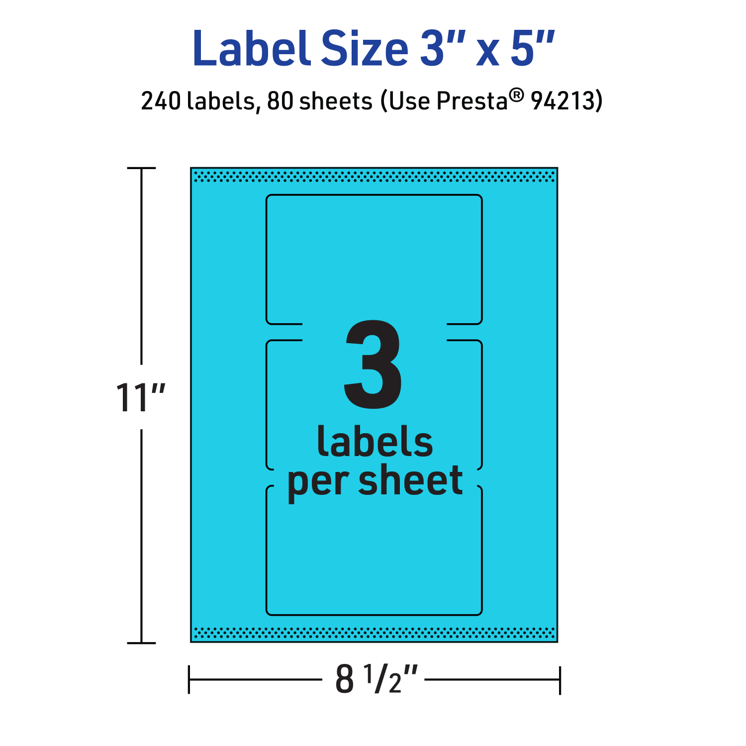Avery Print-To-The-Edge Labels With Sure Feed Technology And Easy Peel, 94213-BBP80, Rectangle, 3in x 5in, Matte Bright Blue, Pack of 240 - Image 6