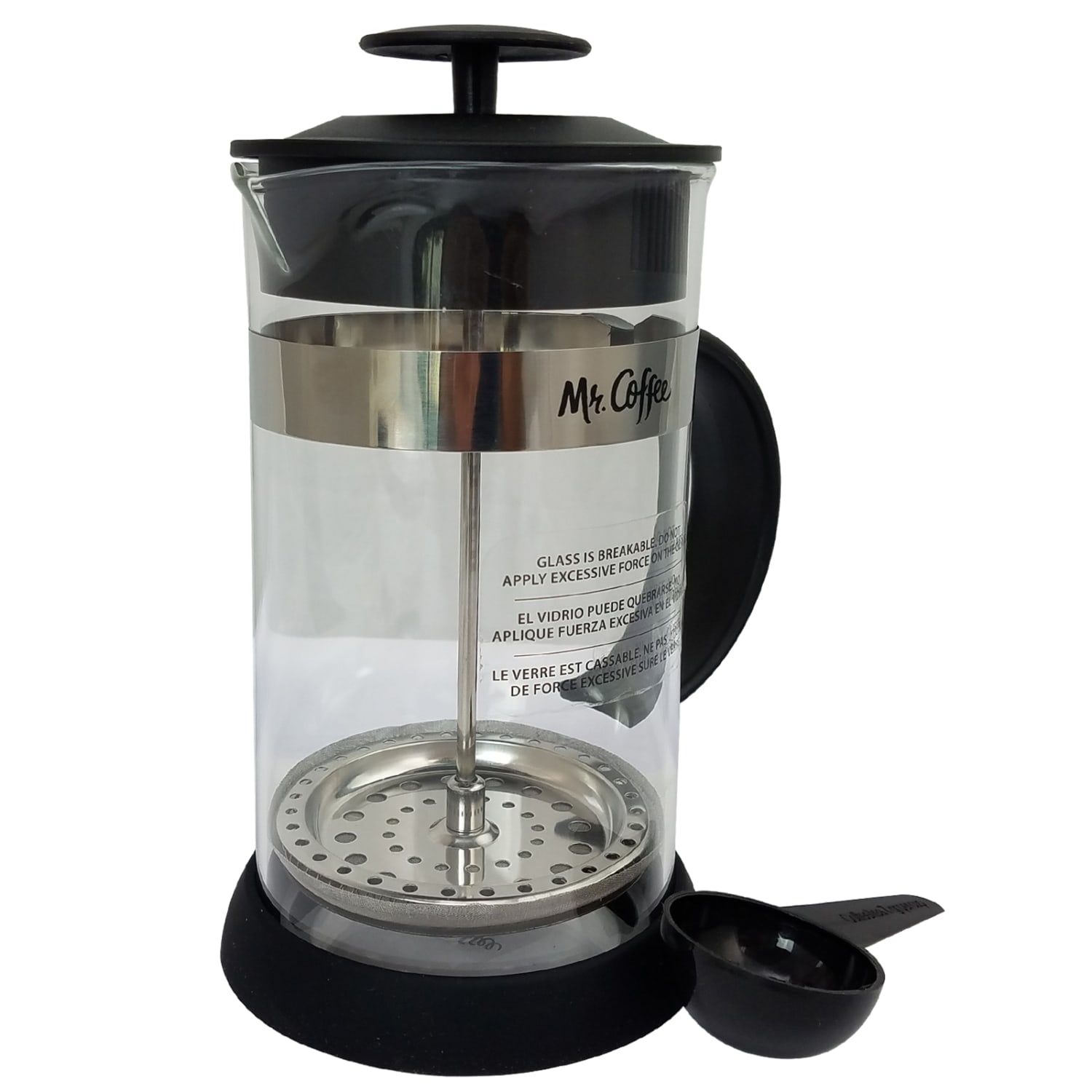 Mr. Coffee Cafe Oasis 32 Oz French Press Coffee Maker, Black/Clear - Image 3