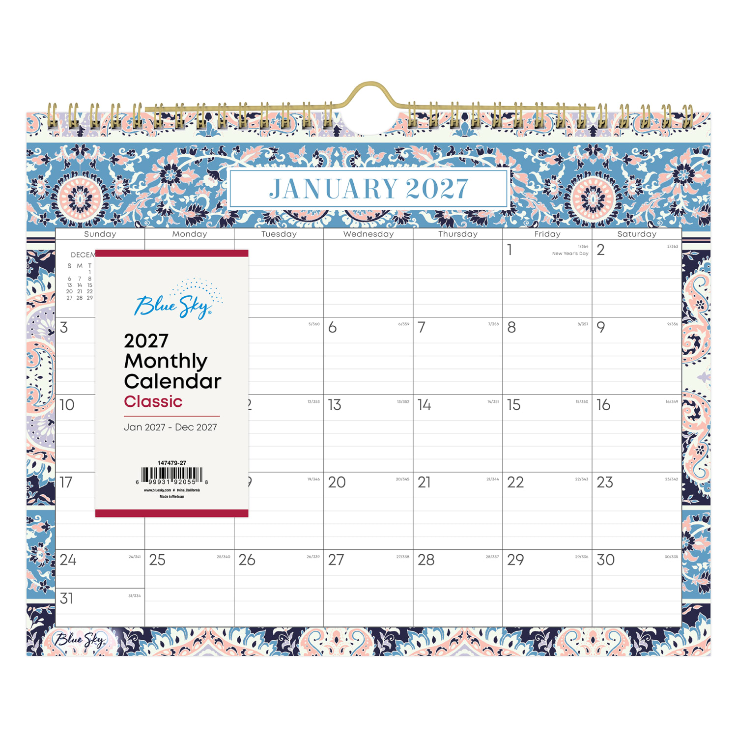 2027 Blue Sky Cocorrina Monthly Wall Calendar, 11x8.75, 0%, Cocorrina, Jan-Dec, RY27
