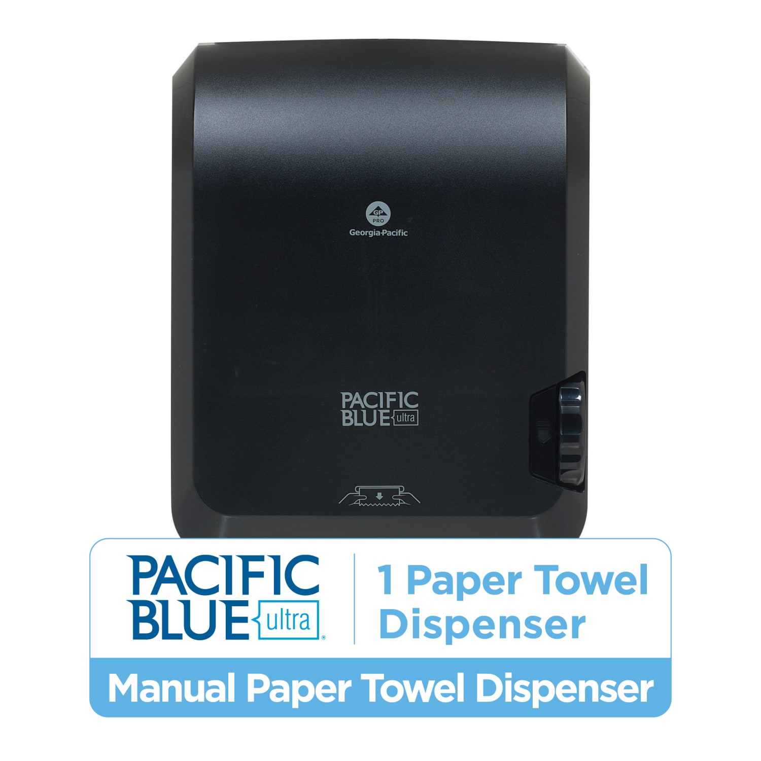 Pacific Blue Ultra by GP PRO, Mechanical High-Capacity Paper Towel Dispenser, 59589, 12.9in x 9in x 16in, Black, 1 Dispenser - Image 3