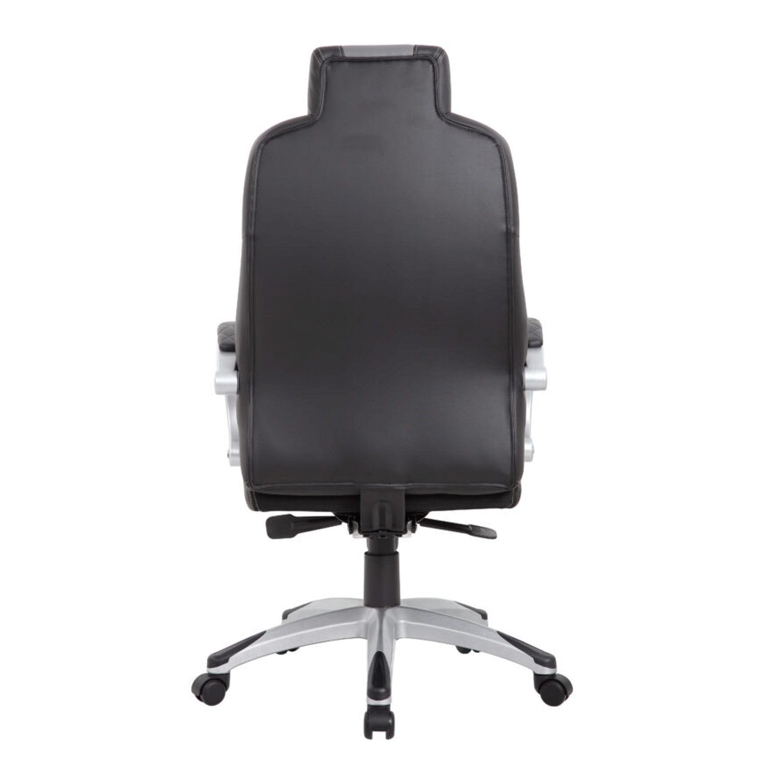 Boss Office Products Hinged Arm Ergonomic Faux Leather HighBack Executive Chair With SynchroTilt BlackGray PopularChairscom Boss Office Products Hinged Arm Ergonomic Faux Leather High Back Executive Chair With Synchro Tilt BlackGray PopularChairscom