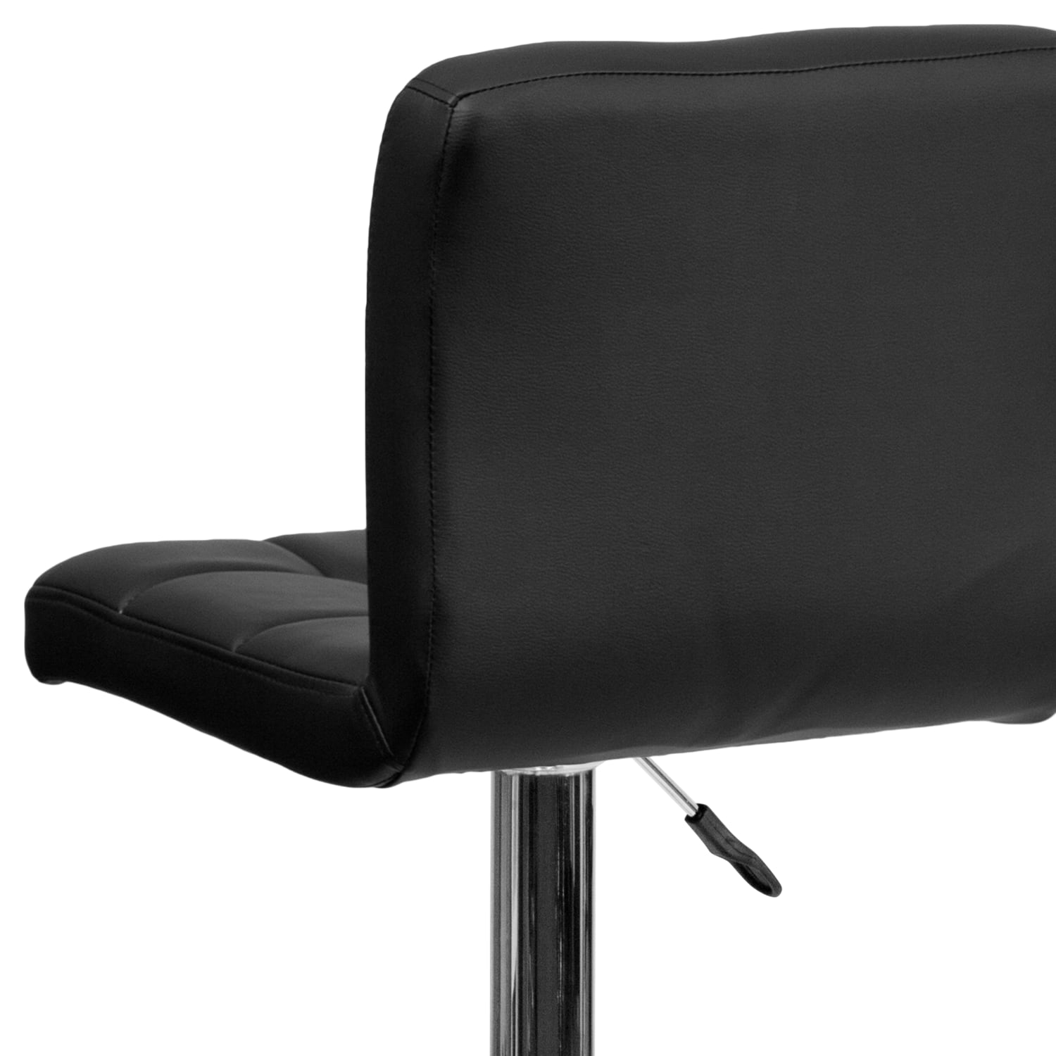 Flash Furniture Contemporary Quilted Vinyl Adjustable Height Barstool with Chrome Base Black PopularChairscom