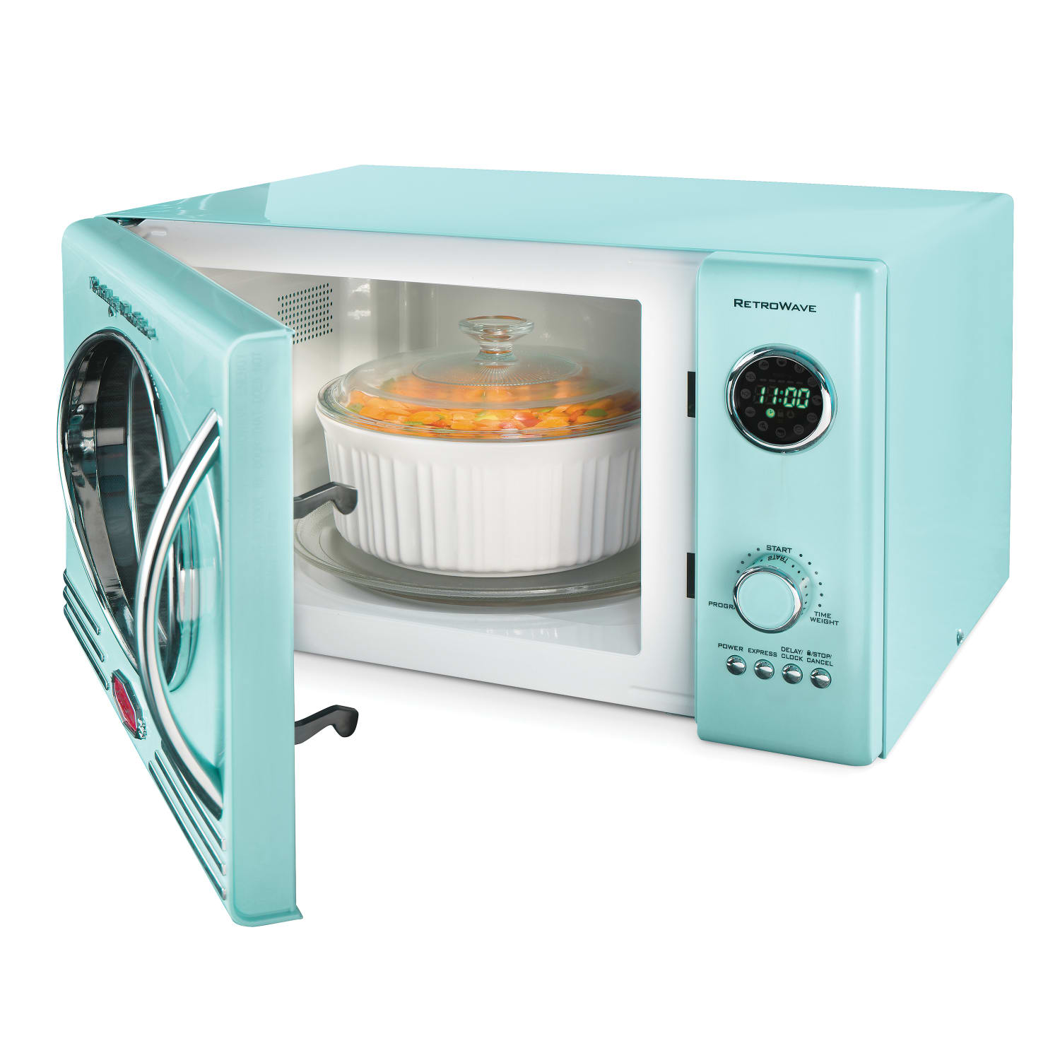 Nostalgia Electrics Retro 0.9 Cu Ft 800-Watt Countertop Microwave, Aqua - Image 5