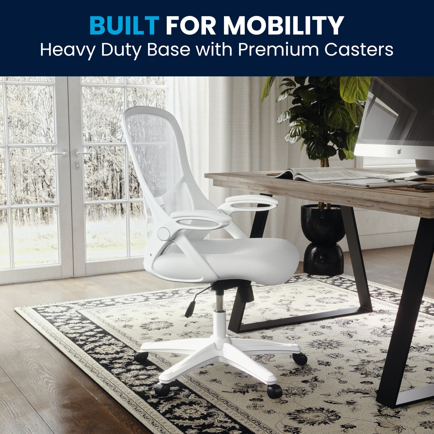 Flash Furniture Ergonomic Mesh High-Back Office Chair, White - Image 6