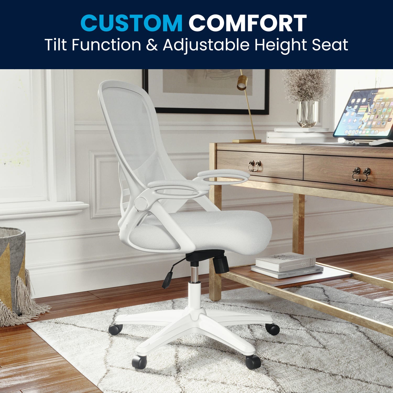Flash Furniture Ergonomic Mesh High Back Office Chair White PopularChairscom