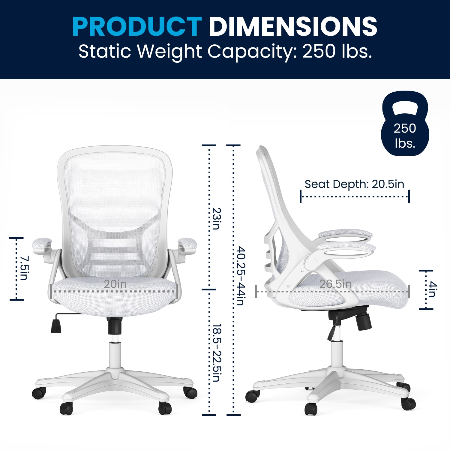 Flash Furniture Ergonomic Mesh High Back Office Chair White PopularChairscom