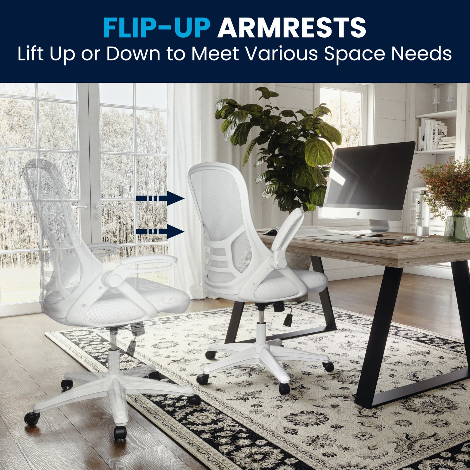 Flash Furniture Ergonomic Mesh High Back Office Chair White PopularChairscom